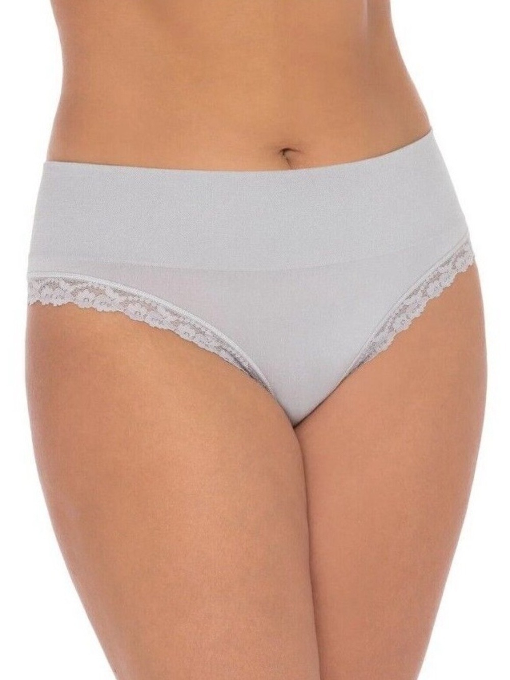 Secret Treasures High-waist wide band thong in grey. Plus size XXL (20)